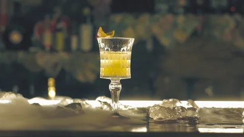 Cocktail with dry ice at a bar Stock Footage 125643255
