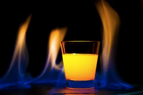 Cocktail flame 스톡 사진