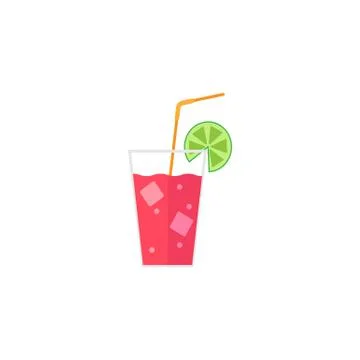 Cocktail flat icon, food drink Stock Illustration
