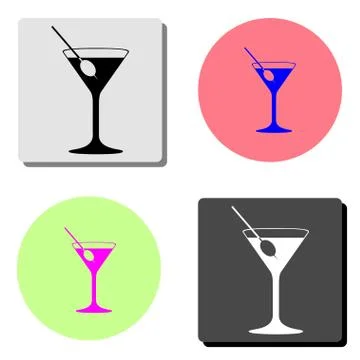 Cocktail. flat vector icon Stock Illustration