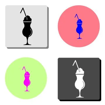 Cocktail. flat vector icon Stock Illustration