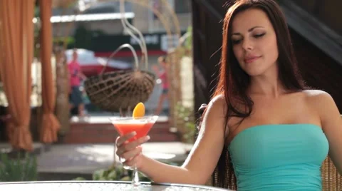 Cocktail Girl Stock Footage