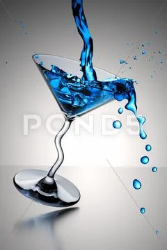 Cocktail glass splash Stock Illustration