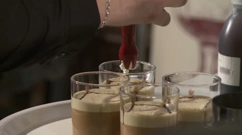 Cocktail glasses in a cafe. Video stock 68044479