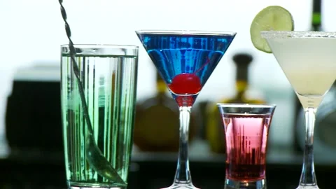 Cocktail glasses Stock Footage 167546706