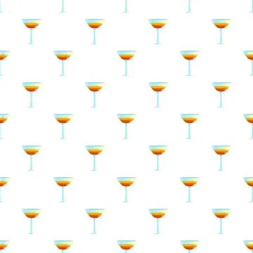Cocktail glasses pattern with refreshing orange drinks Stock Illustration