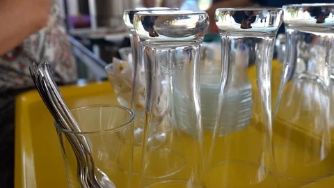 Cocktail glasses on restaurant table 動画素材 112376797