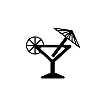 Cocktail glyph icon. Simple vector for UI and UX, website or mobile applicati Stock Illustration
