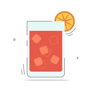 Cocktail with ice cubes Stock Illustration