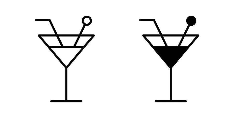 Cocktail icon design. Simple Vector illustrations.. Stock Illustration