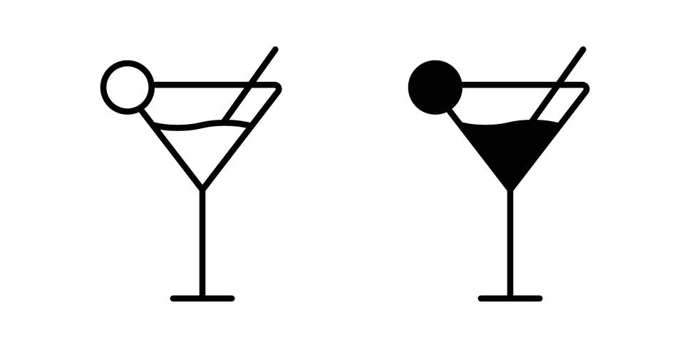 Cocktail icon design. Simple Vector illustrations.. Stock Illustration