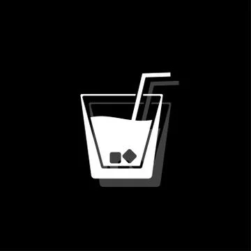 Cocktail icon flat Stock Illustration
