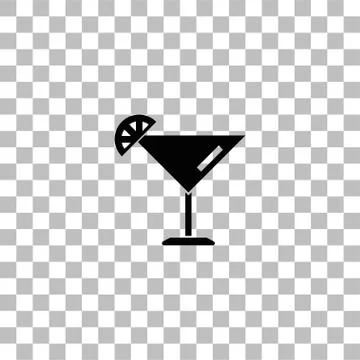 Cocktail icon flat Illustrazione stock