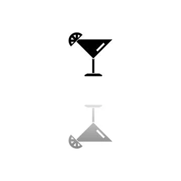 Cocktail icon flat Illustrazione stock