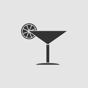 Cocktail icon flat 스톡 일러스트