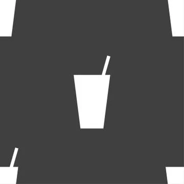 Cocktail icon sign. Seamless pattern on a gray background. Vector Illustrazione stock