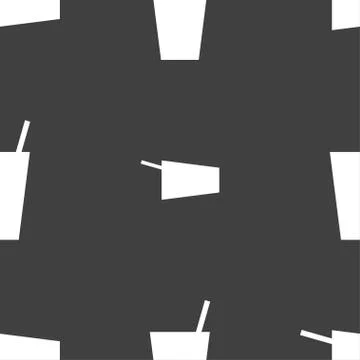 Cocktail icon sign. Seamless pattern on a gray background. Vector Stock Illustration