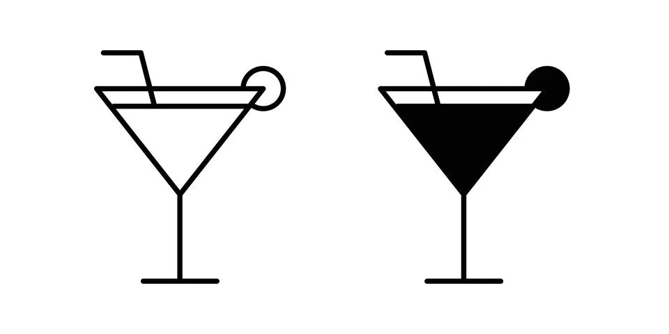 Cocktail icon vector design illustrations Stock Illustration