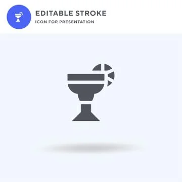 Cocktail icon vector, filled flat sign, solid pictogram isolated on white, lo イラスト素材