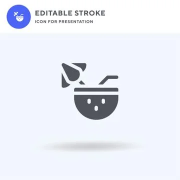 Cocktail icon vector, filled flat sign, solid pictogram isolated on white, lo イラスト素材