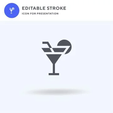 Cocktail icon vector, filled flat sign, solid pictogram isolated on white, logo イラスト素材