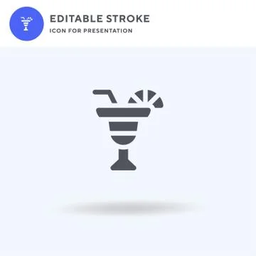 Cocktail icon vector, filled flat sign, solid pictogram isolated on white, logo Stockillustratie