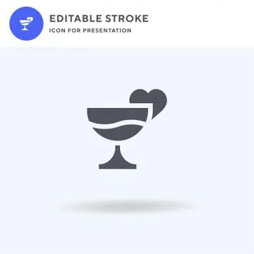 Cocktail icon vector, filled flat sign, solid pictogram isolated on white, logo イラスト素材