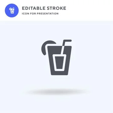 Cocktail icon vector, filled flat sign, solid pictogram isolated on white, logo Stockillustratie