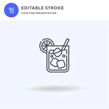 Cocktail icon vector, filled flat sign, solid pictogram isolated on white, logo イラスト素材