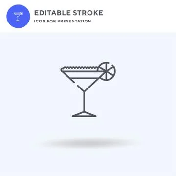 Cocktail icon vector, filled flat sign, solid pictogram isolated on white, logo Stock Illustration