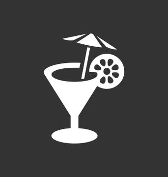 Cocktail icon vector sign Stock Illustration
