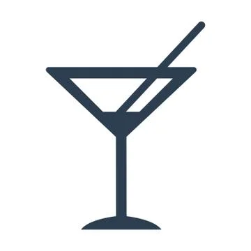 Cocktail icon on white background. Stock Illustration
