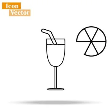 Cocktail icon on white background. Vector illustration. Stock Illustration