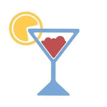 Cocktail icon on white background. Vector illustration in trendy flat style. EPS Stock Illustration