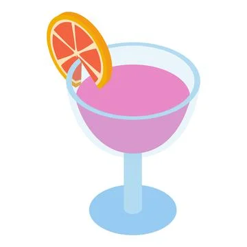Cocktail isometric 3d icon Stock Illustration