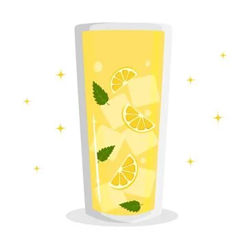 Cocktail with lemon and lime. vector illustration Stock Illustration