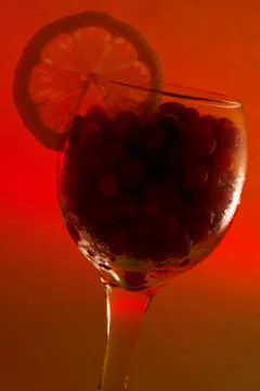 Cocktail with lemon slice Stock Photos