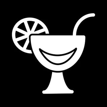 Cocktail line icon, solid vector logo, linear pictogram isolated on black. 스톡 일러스트