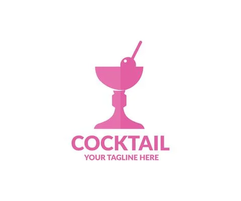 Cocktail logo design Stock Illustration