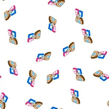 Cocktail machine isometric icon seamless pattern Illustrazione stock