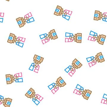 Cocktail machine vector seamless pattern Stock Illustration