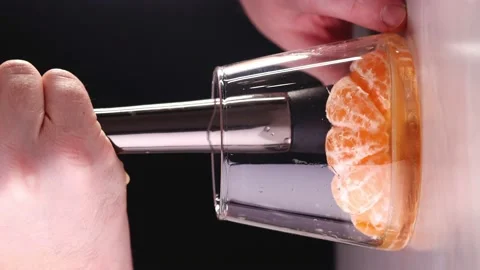 Cocktail Making Process Vertical Video Close Up Stock Footage 228721755