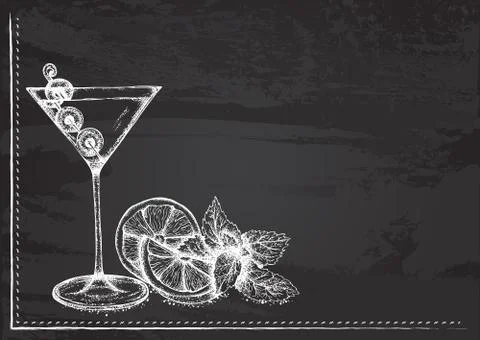 Cocktail with martini Illustrazione stock