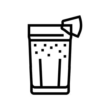 Cocktail melon line icon vector illustration Stock Illustration