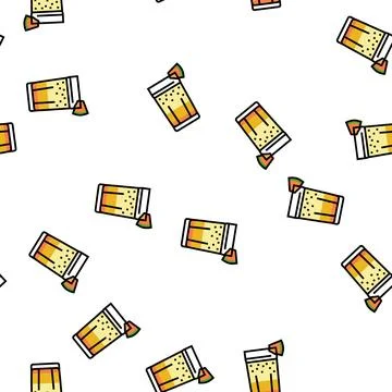 Cocktail melon vector seamless pattern Stock Illustration