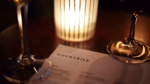 Cocktail menu with glasses. Video stock 53862365