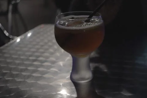 Cocktail On A Metal Table Stock Photos