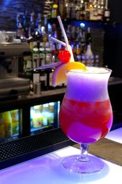 Cocktail - a mix of various drinks. Sometimes alcoholic drinks Stock Photos