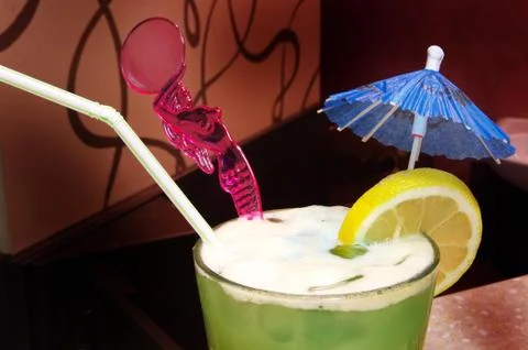 Cocktail - a mix of various drinks. Sometimes alcoholic drinks Stock Photos