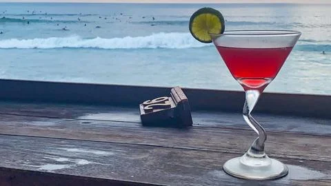 Cocktail with Ocean View Stock Photos
